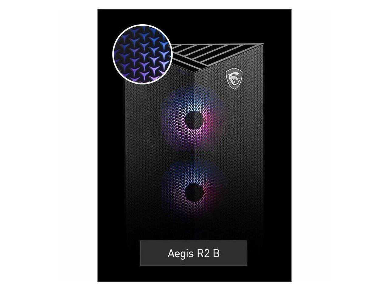 Alt View 3. MSI - MSI Aegis R2 C14NVV9-1440US - i9-14900F, 32GB, 1TB SSD, RTX 5080, Win 11 Pro - Black.