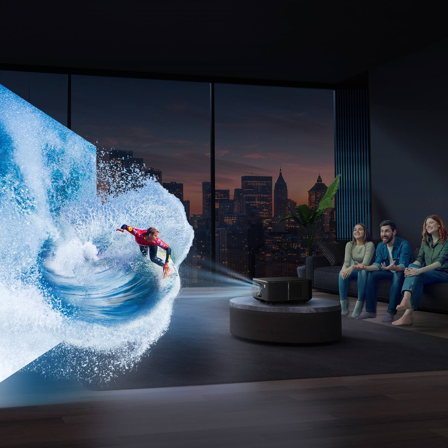 Alt View 9. Yaber - Yaber K3 Projector 990 ISO, 30W Speaker, JBL, Subwoofer, Dolby Audio, WiFi6 and Bluetooth, Auto Screen Adapation - Black.