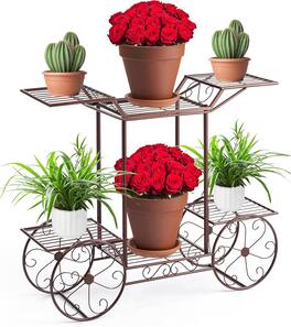 Sorbus - Sorbus® Garden Cart Stand & Flower Pot Plant Holder Display Rack, 6 Tiers, Parisian Style - Home, Garden, Patio - Bronze