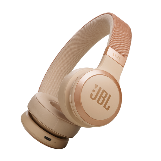 JBL - Live 670NC Wireless On-Ear Headphones with True Adaptive Noise Cancelling - 2024 - Sandstone