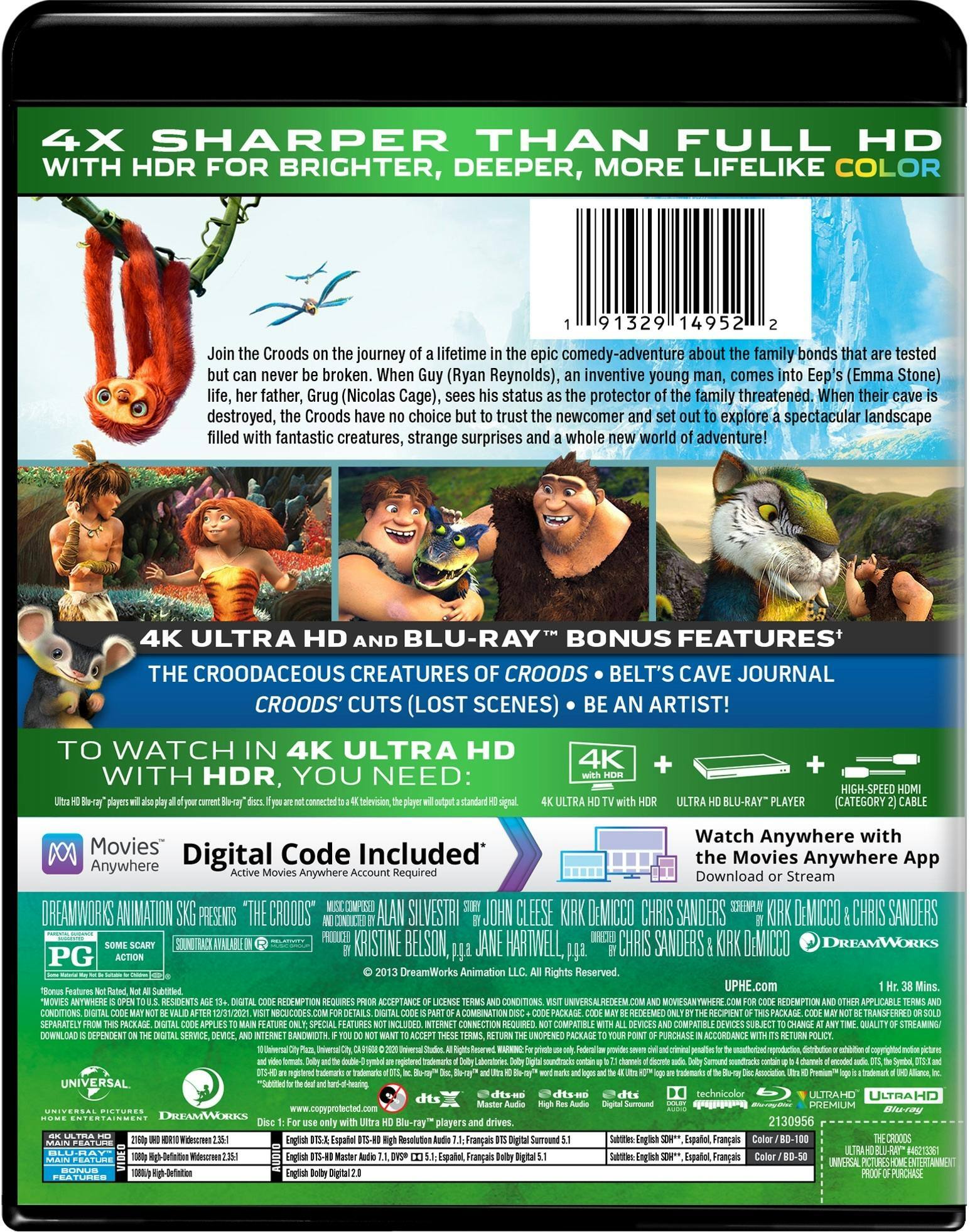 Angle. The Croods   - 4K Blu-Ray.
