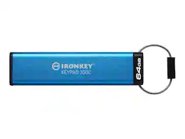 Kingston - IronKey Keypad 200 64GB USB 3.2 Gen 1 Type C Flash Drive IKKP200C64GB - Black