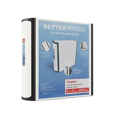 "Staples - 3"" 3-Ring Better Binder, D-Ring - White" price history on PriceWatchPro