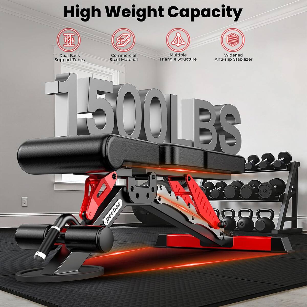 High Weight Capacity  
Z Dual Back Commercial Multiple Widened Support Tubes Steel Material Triangle Structure Anti-slip Stabilizer  
1500LBS