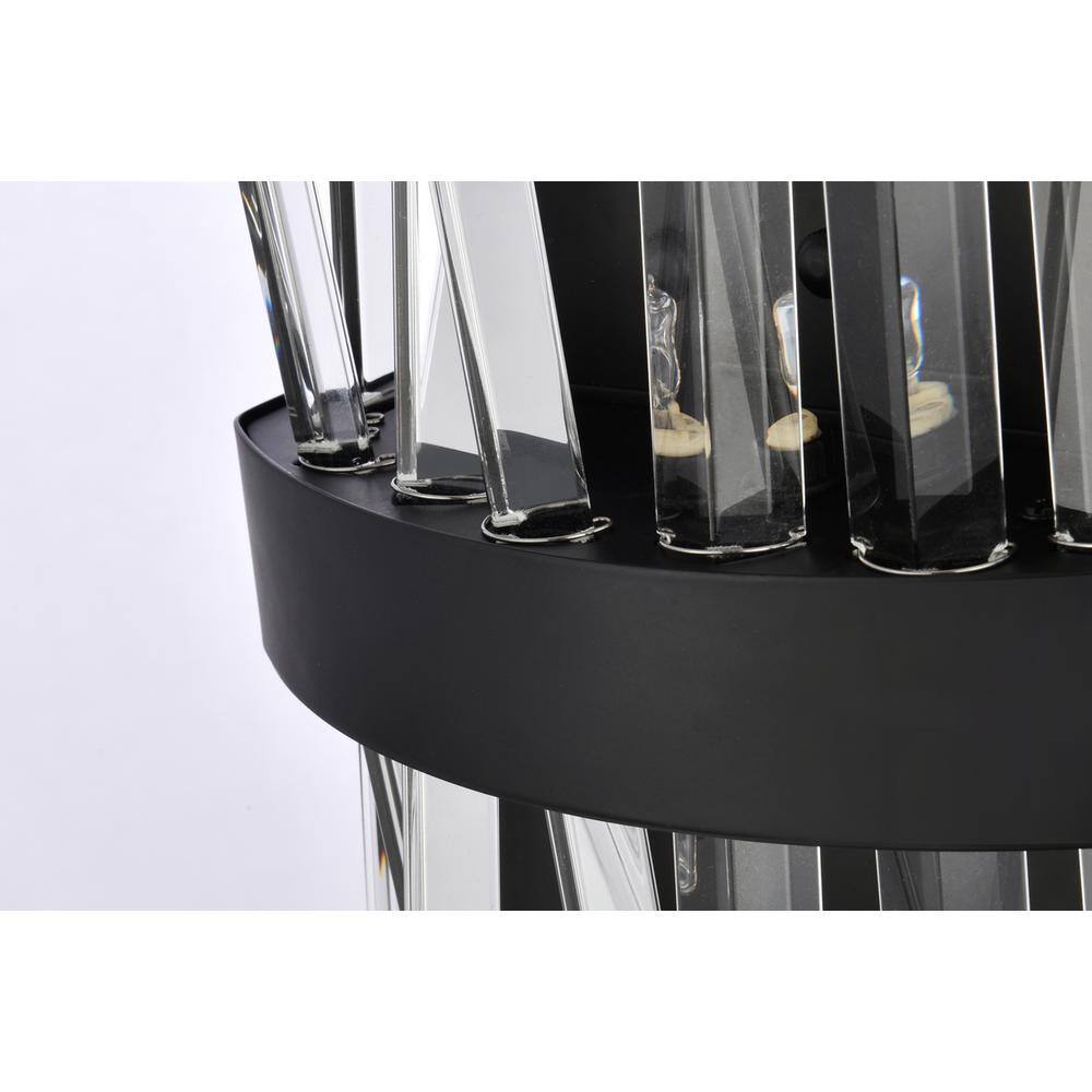 Back. Elegant Lighting - Serephina 8 inch crystal bath sconce in black - Black.