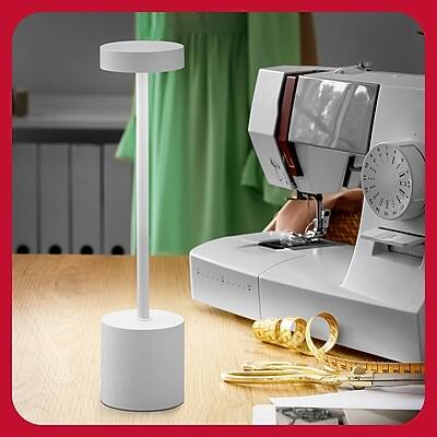 Alt View 4. TRU RED - TRU RED™ LED Desk Lamp, 13.5", White Metal (TR61986) - White.