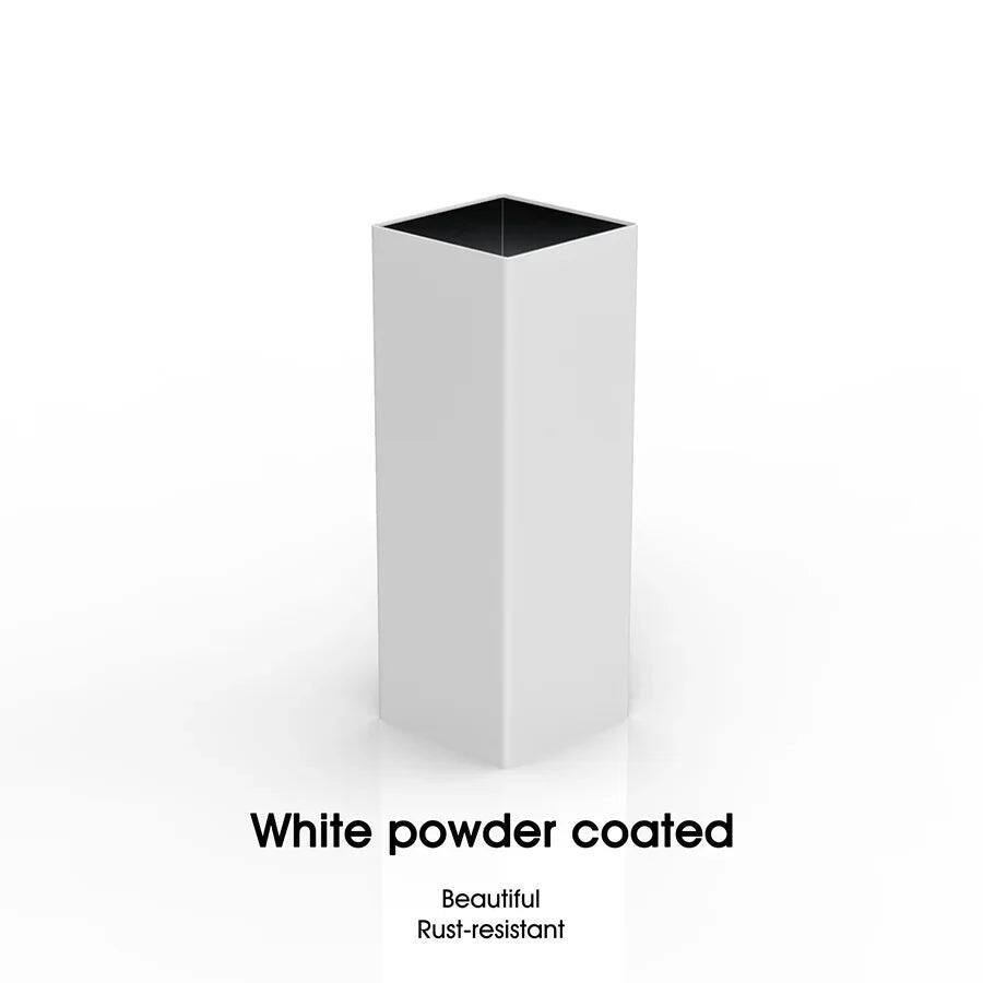 White powder coated  
Beautiful  
Rust-resistant