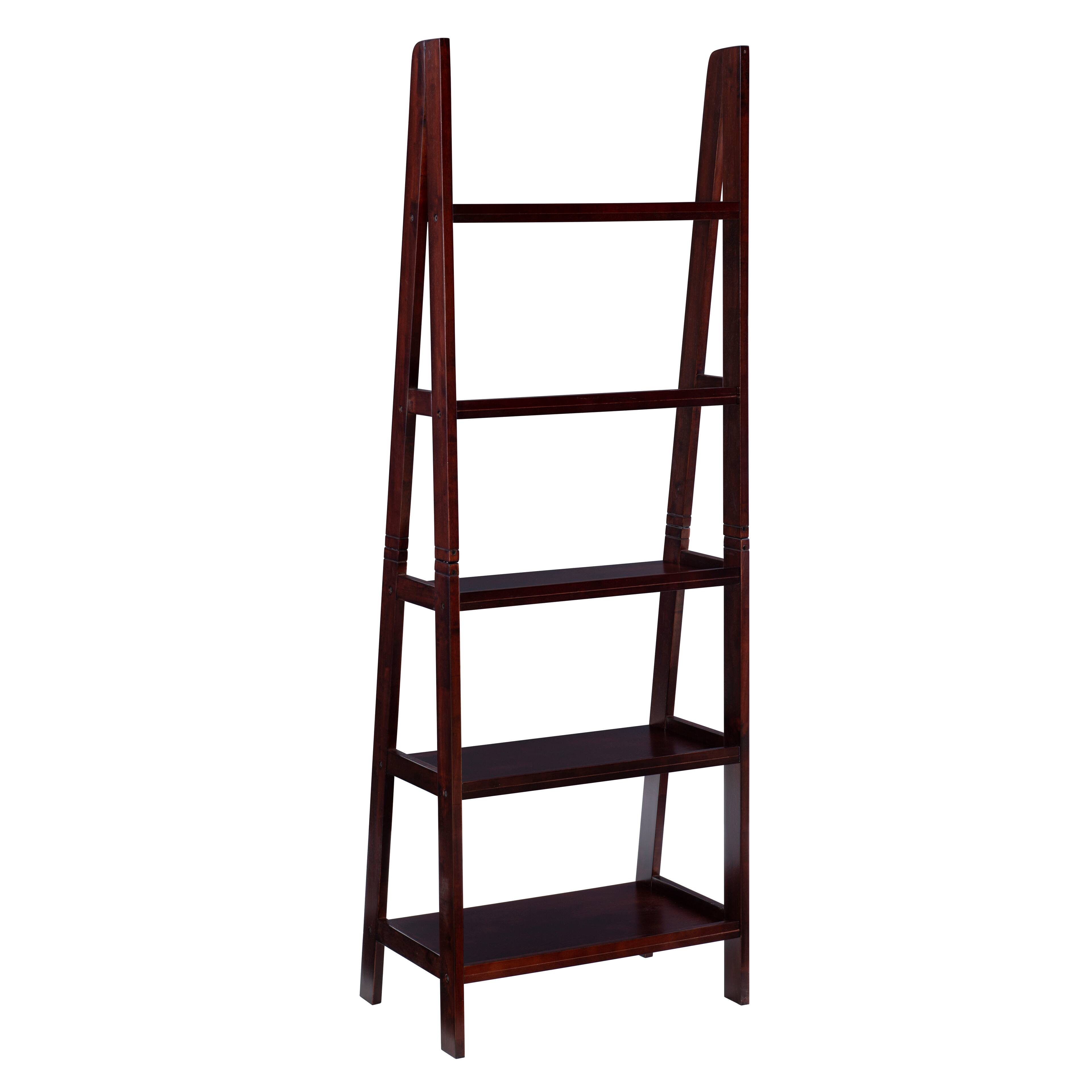 Alt View 11. Linon Home Décor - Radford Five-Tier Ladder Bookshelf - Espresso.