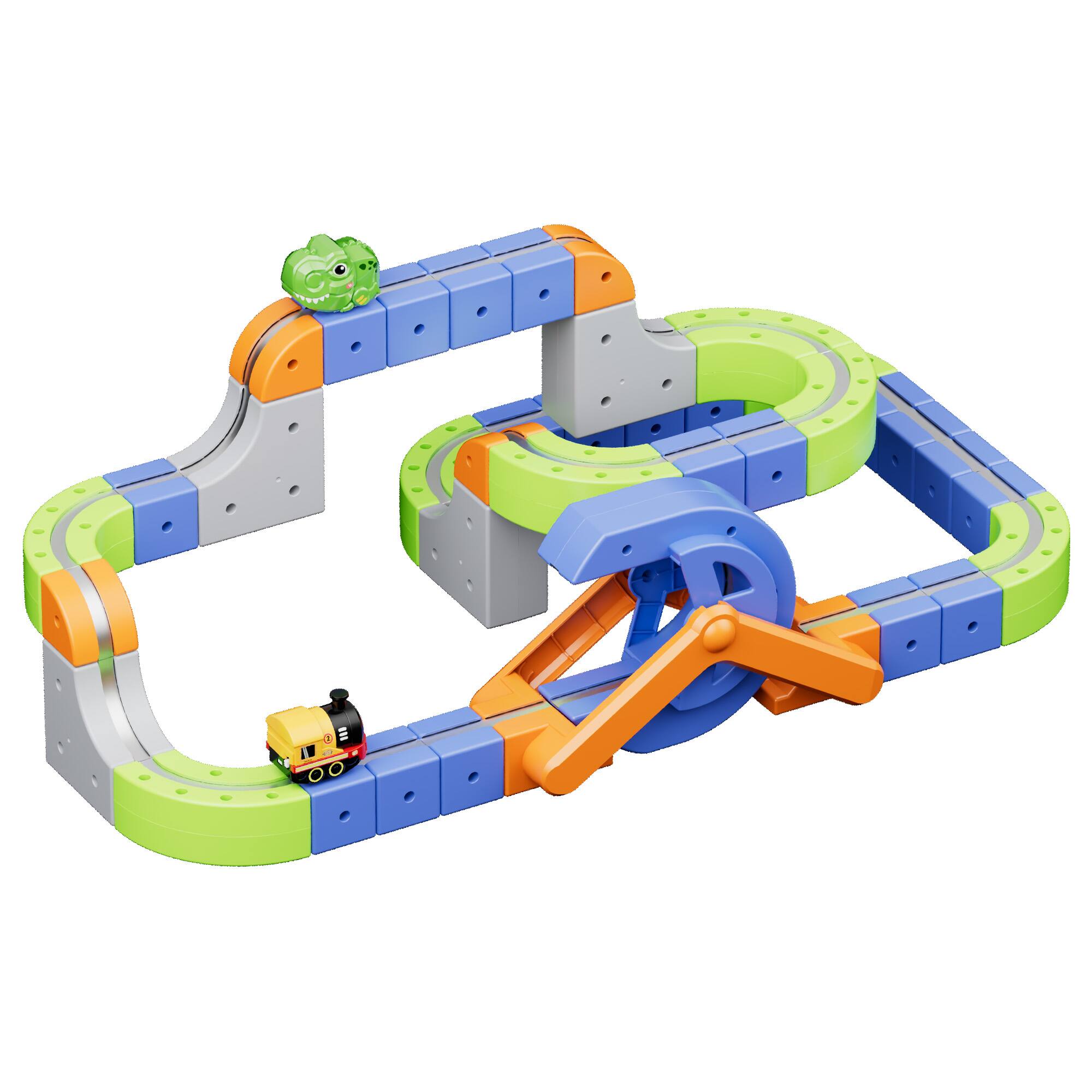 Angle. Contixo - MT4 Magnetic Track 91-Piece 3D Building Set with Rechargeable Motorized Race Car, Ages 3+.