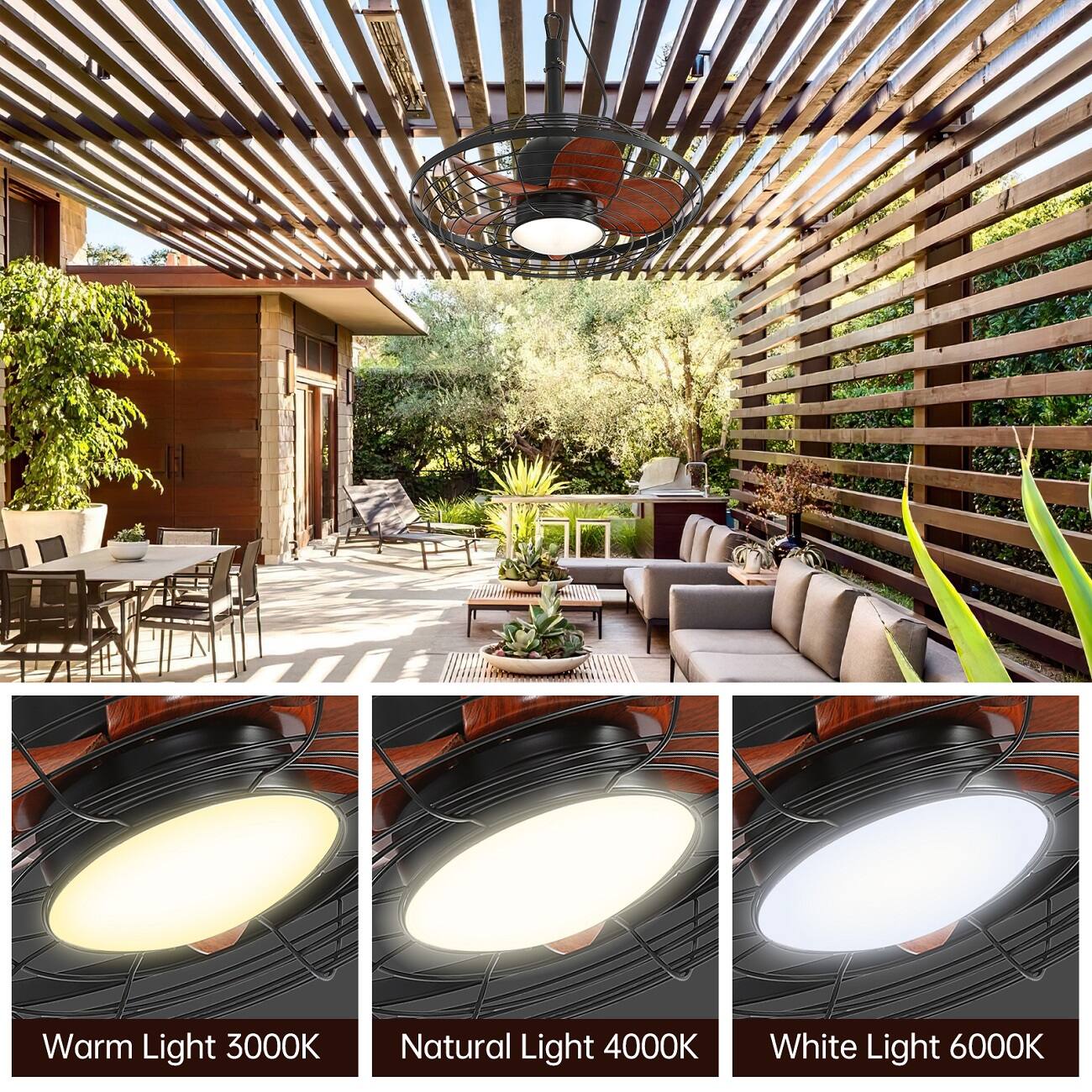 Warm Light 3000K  
Natural Light 4000K  
White Light 6000K