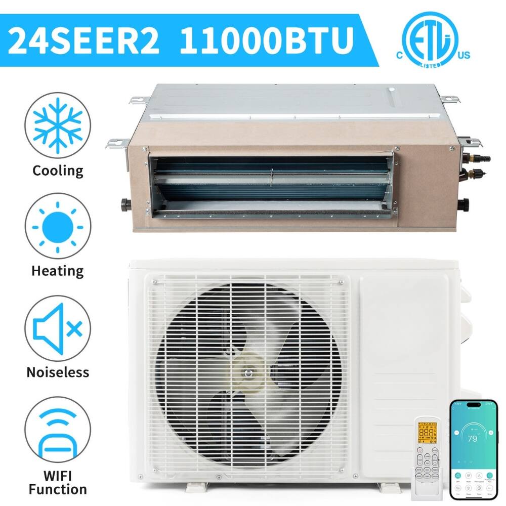 24SEER2 11000BTU
Cooling
Heating
Noiseless
WIFI Function
ETL US LISTED