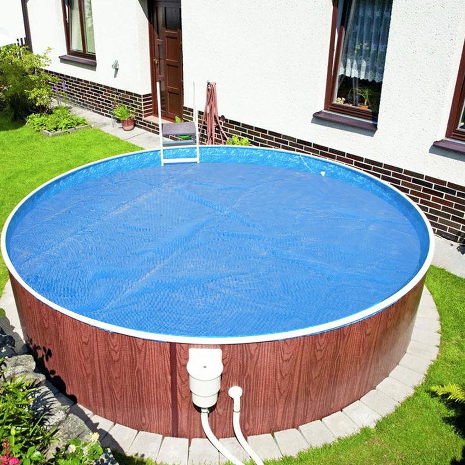 Alt View 6. Winado - 12Mil Solar Pool Cover 18FT Round Solar Blanket-Heavy Duty Solar Pool Cover for Above Ground, Inground Swimming Pool - Blue.