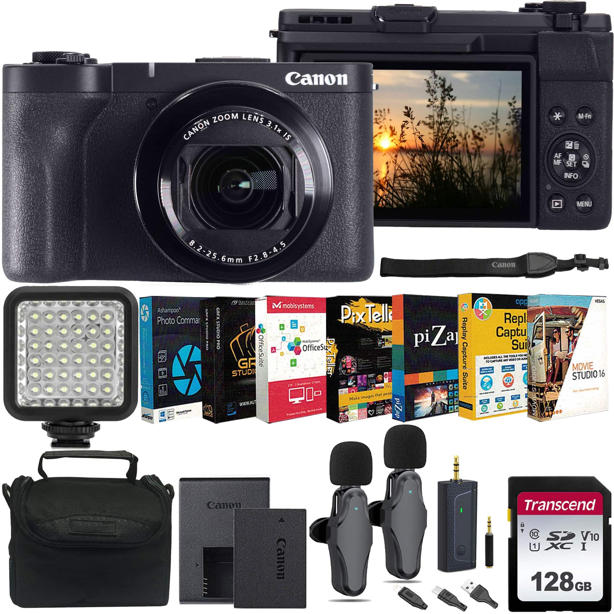 Canon - PowerShot V1 22.3MP Digital Camera All Inclusive Professional Video Kit - Black