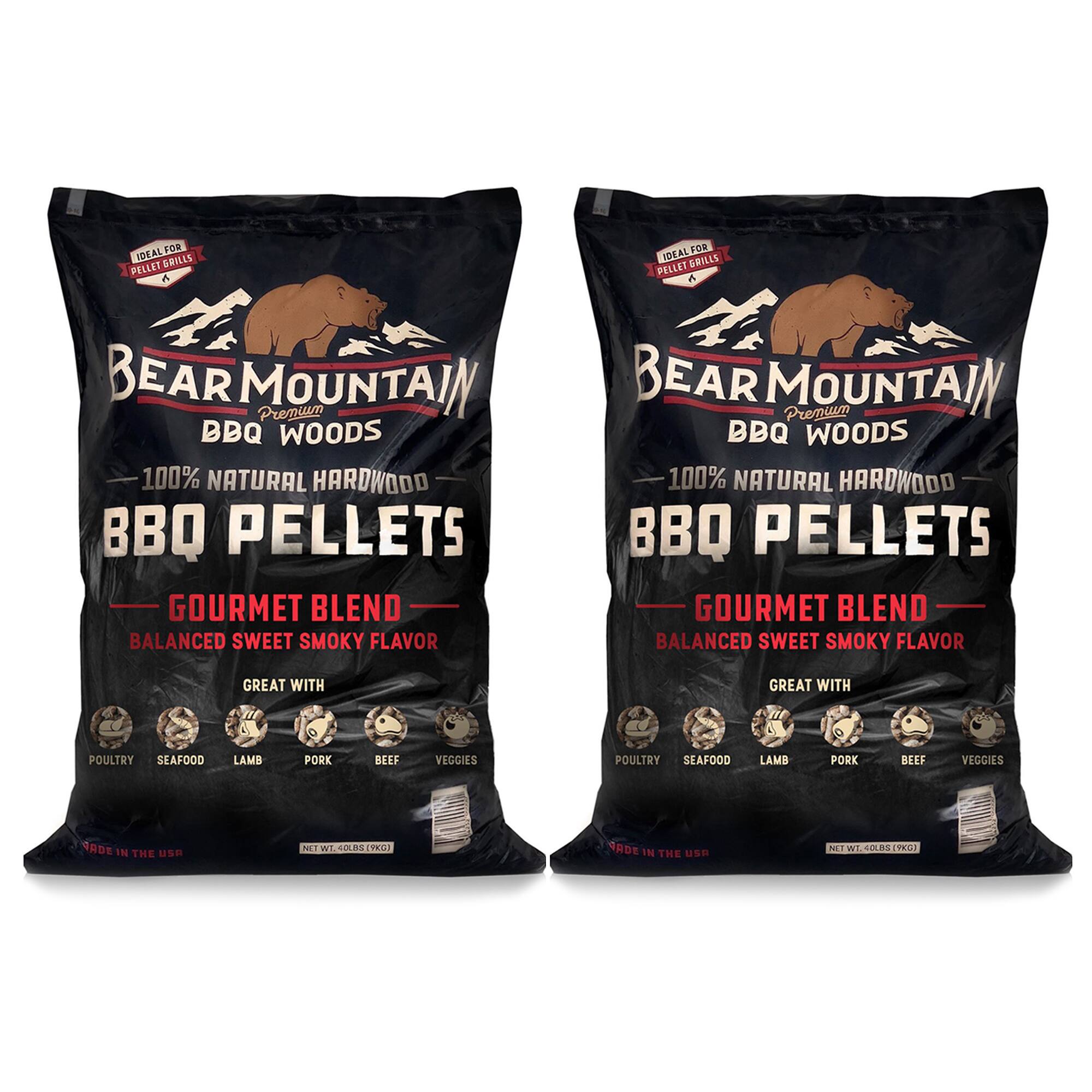 Bear Mountain BBQ - All-Natural Hardwood Gourmet Smoker Pellets, 40 lbs (2 Pack)