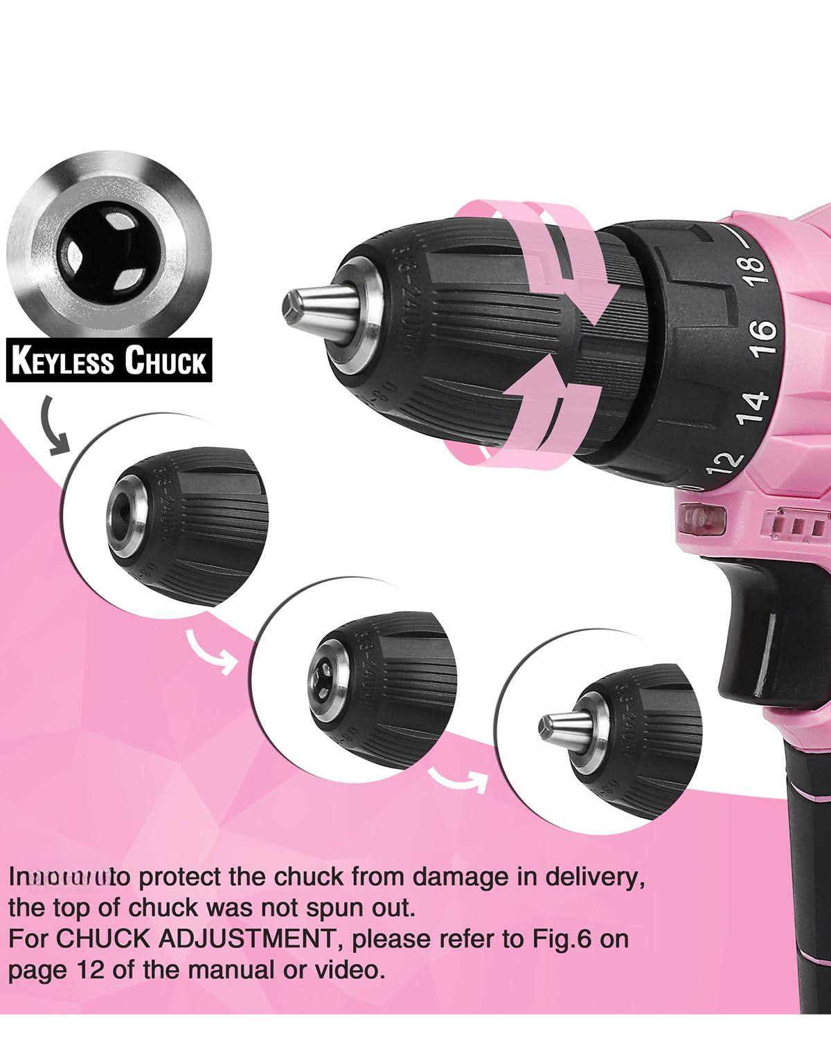 KEYLESS CHUCK N07ZB 80 1 18 16 14 12 8 5

Innovaruto protects the chuck from damage in delivery, the top of chuck was not spun out. For CHUCK ADJUSTMENT, please refer to Fig.6 on page 12 of the manual or video.