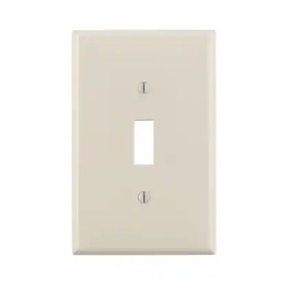 Front. Leviton - Leviton Almond 1 gang Nylon Toggle Wall Plate 10 pk - Almond.