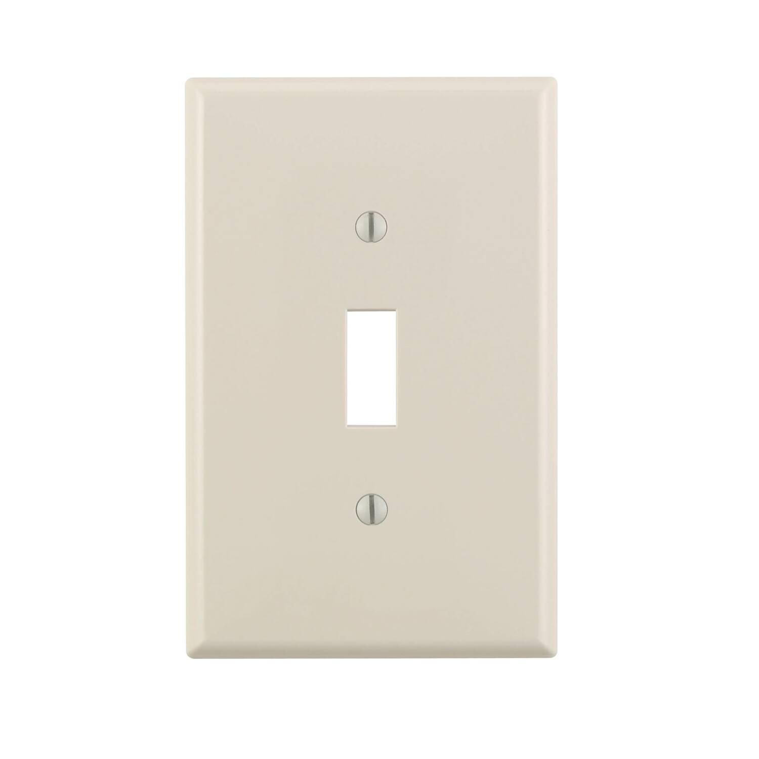 Front. Leviton - Leviton Almond 1 gang Nylon Toggle Wall Plate 10 pk - Almond.