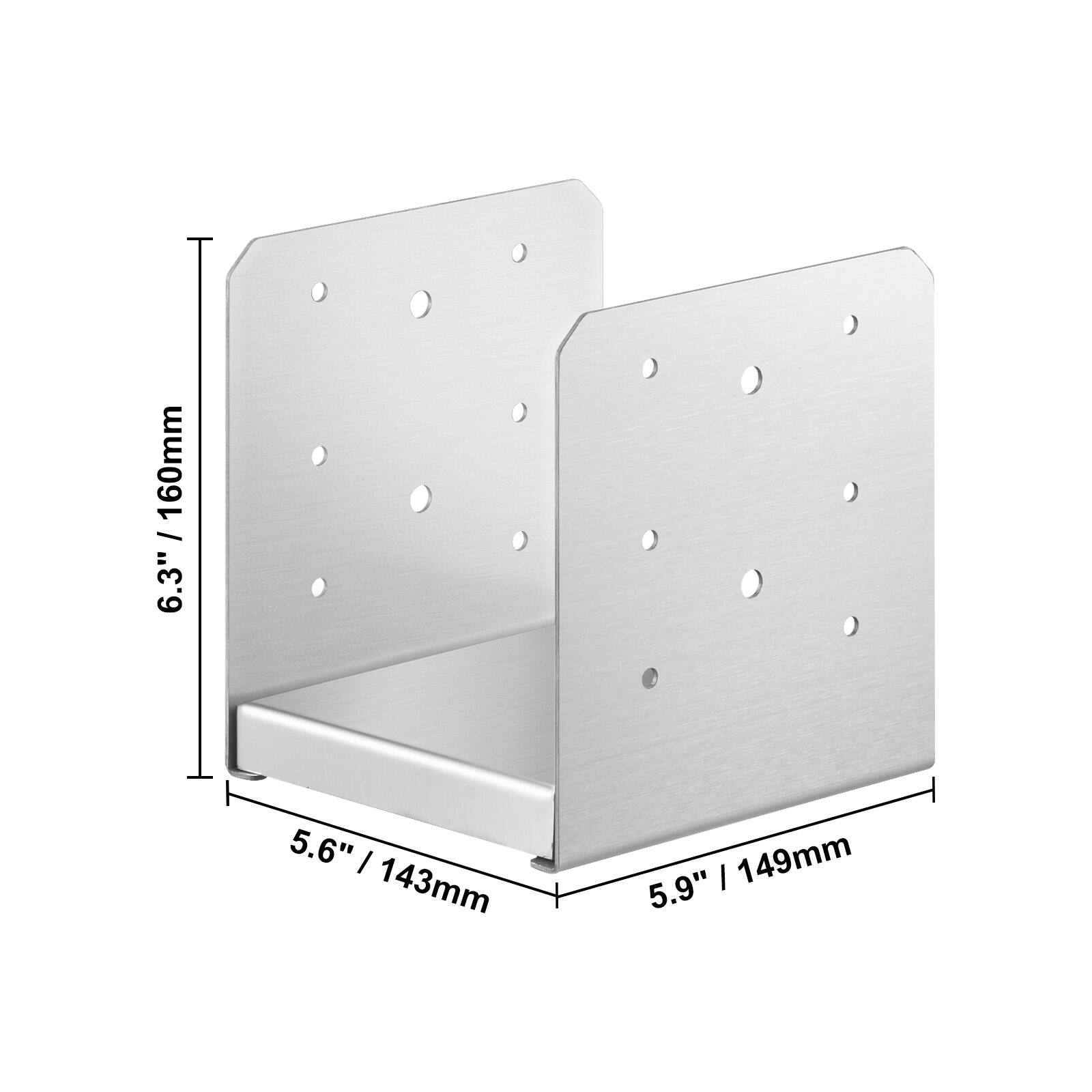 6.3" / 160mm  
5.6" / 143mm  
5.9" / 149mm