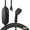 Front. ELEGRP - ELEGRP Level 1/2 EV Charger 16 Amp, Portable EV Charger 240V for BEVs/PHEVs w/25FT Cable,NEMA 6-20 & 5-15 Adapter - Black.