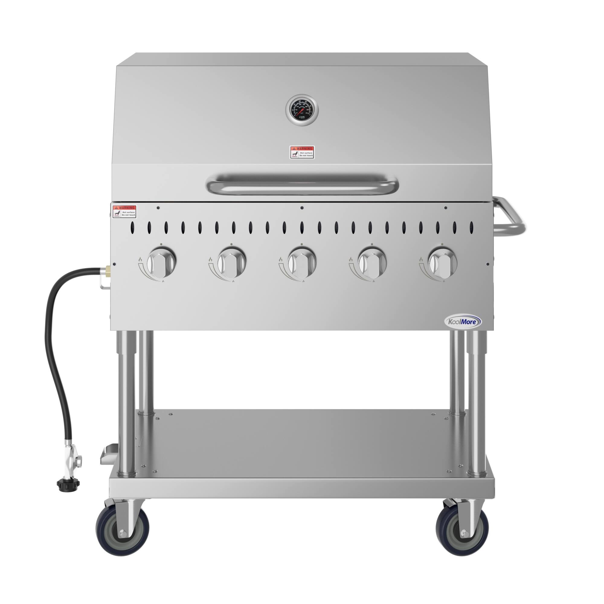 Alt View 1. Koolmore - 36 in. Commercial Outdoor Propane Gas Grill With Roll Dome Cover in Stainless-Steel (CGKIT3-36D) - Stainless Steel.