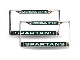 Rico Industries - Michigan State Spartans Chrome Metal (2) Laser Cut License Plate Frame Set - Multi