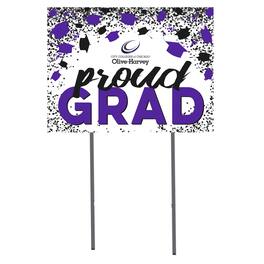Jardine - Olive-Harvey College Purple Panthers 18'' x 24'' Grad Yard Sign - White