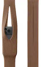 Front. Nakedcellphone - Universal Fashion Sock-Pocket Carrying Case Pouch Strap for Cell Phone / iPhone - Brown.
