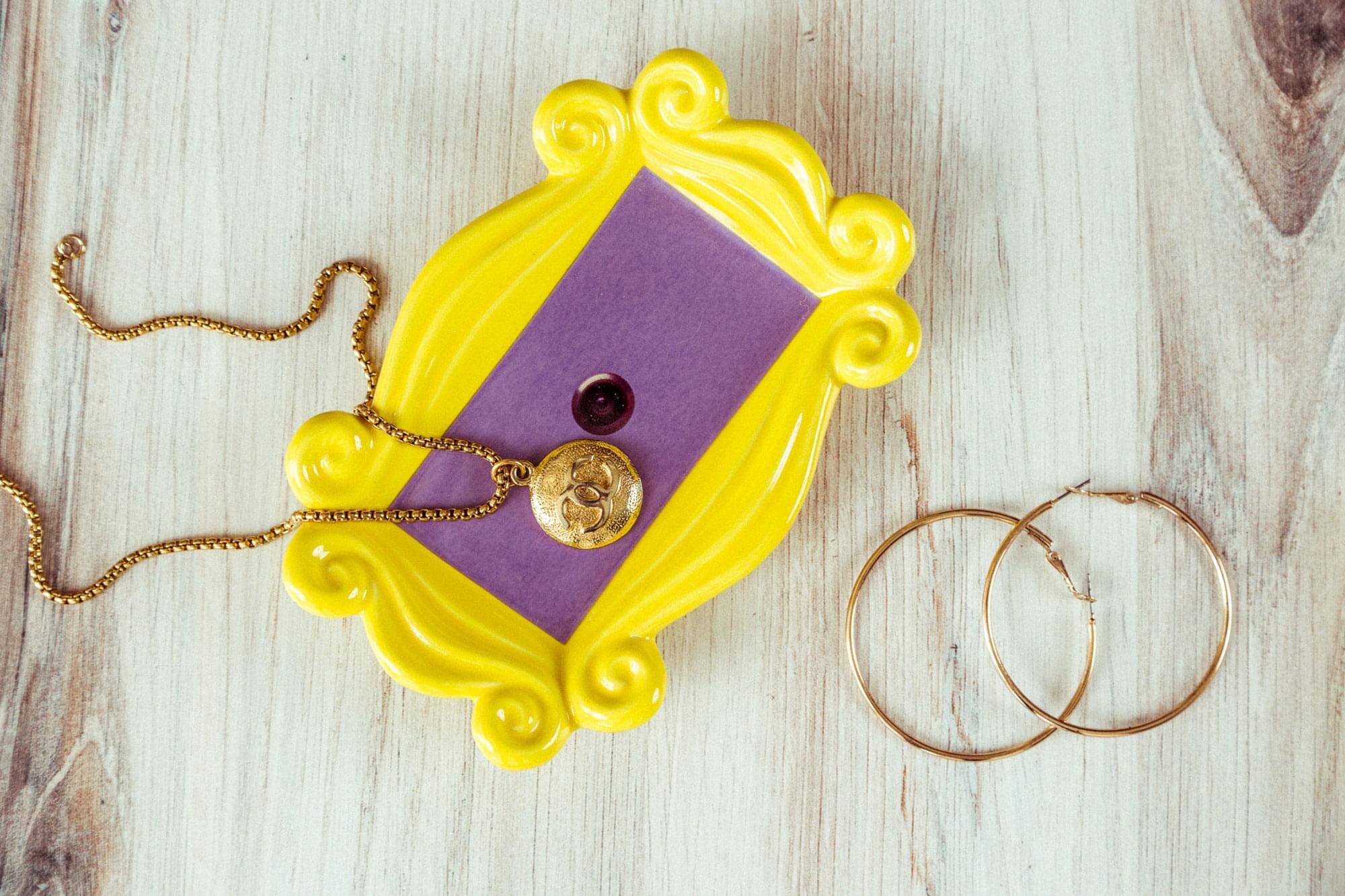 Alt View 1. Ukonic - Friends Picture Frame Replica Ceramic Trinket Tray | 4 x 6 Inches - Yellow.