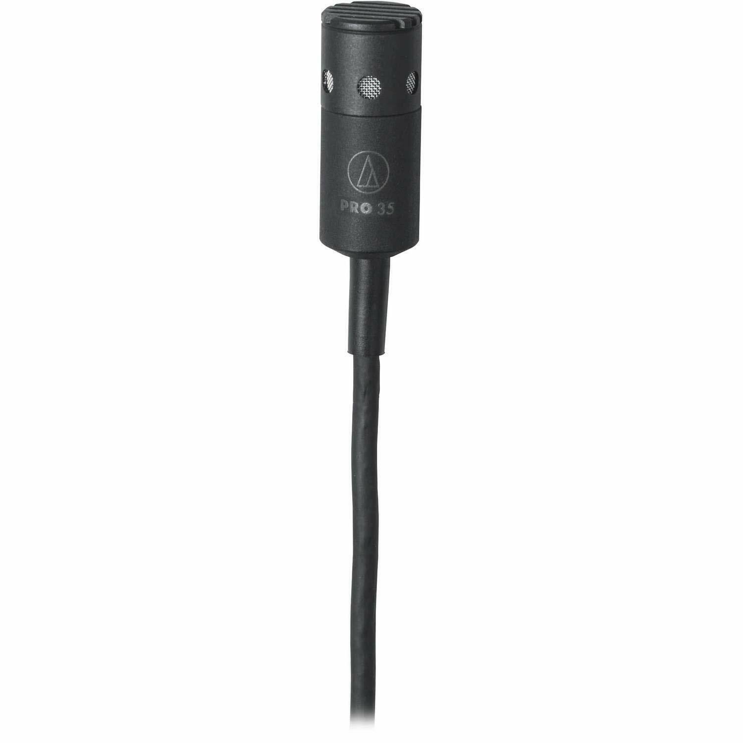 Alt View 2. Audio-Technica - Audio-Technica PRO 35 Cardioid Condenser Clip-on Instrument Microphone with 10-Foot XLR Cable, Carrying Case, 6Ave Clean - Black.