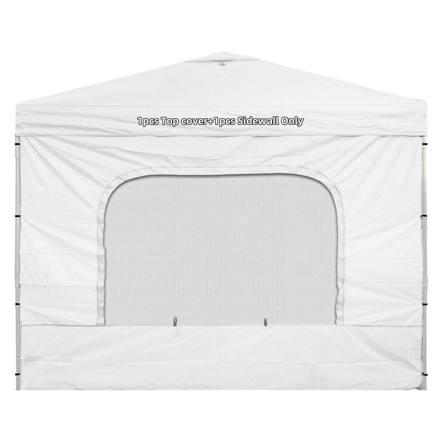 Paradigms Interiors - Replacement Top With Mesh Window Sidewalls For Pop Up Tent Coated White Sidewall Cover Only - White-10x10ft