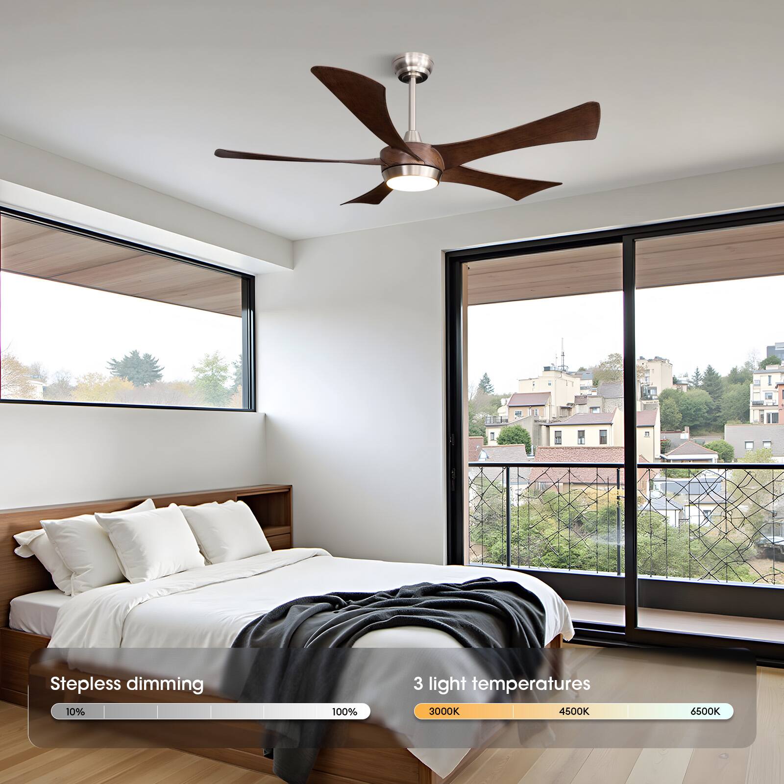 Stepless dimming 10% 100%  
3 light temperatures 3000K 4600K 6500K