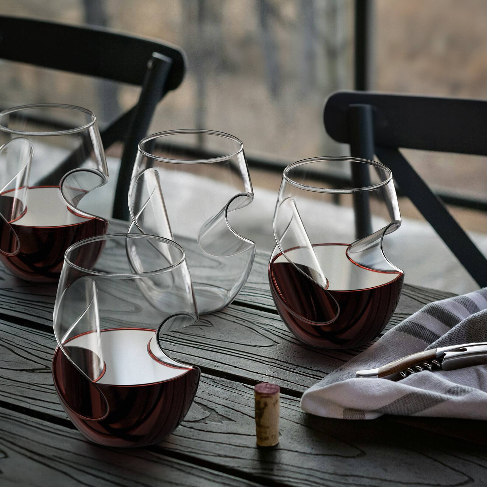 Alt View 2. Final Touch - Conundrum Red Wine Glasses, Set of 4 - Clear.