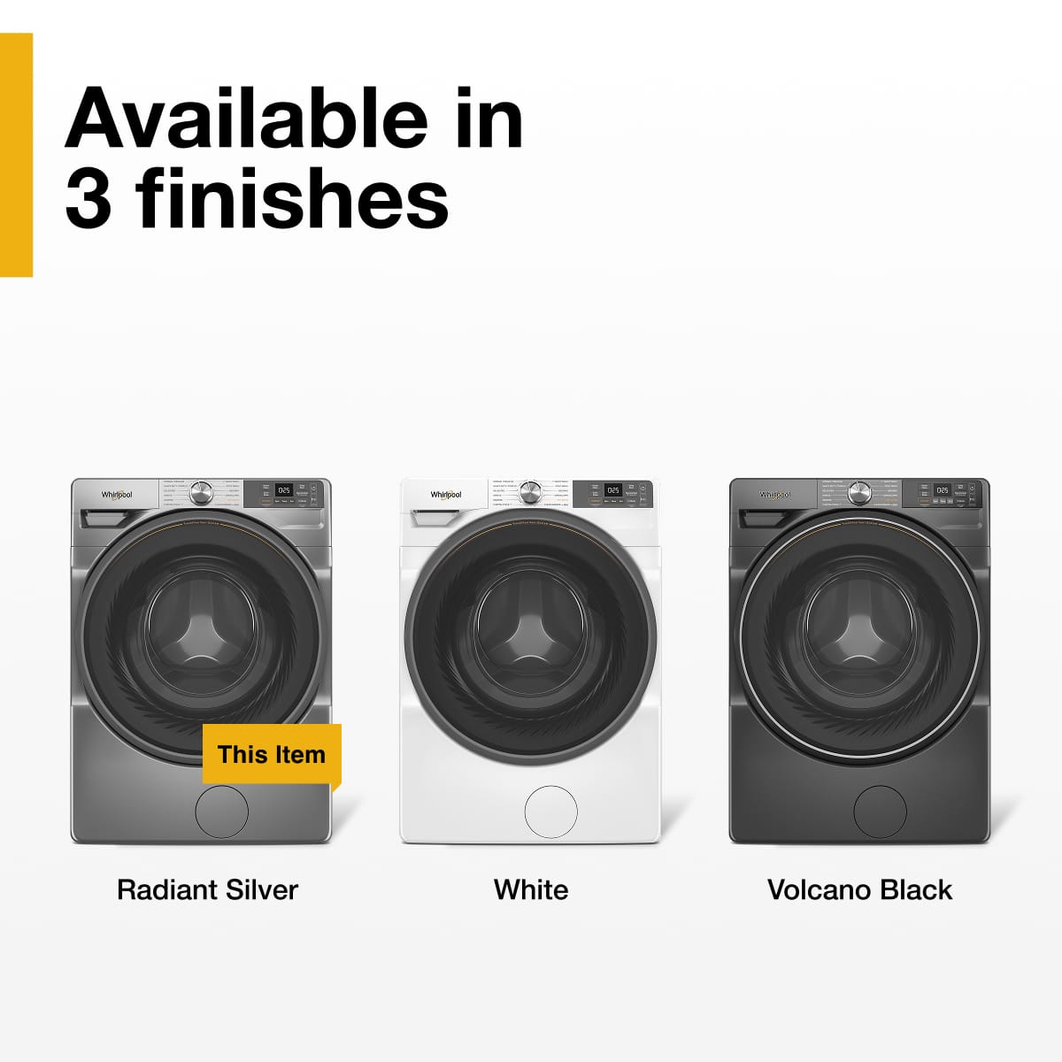 Available in 3 finishes
- Radiant Silver
- White
- Volcano Black
This Item