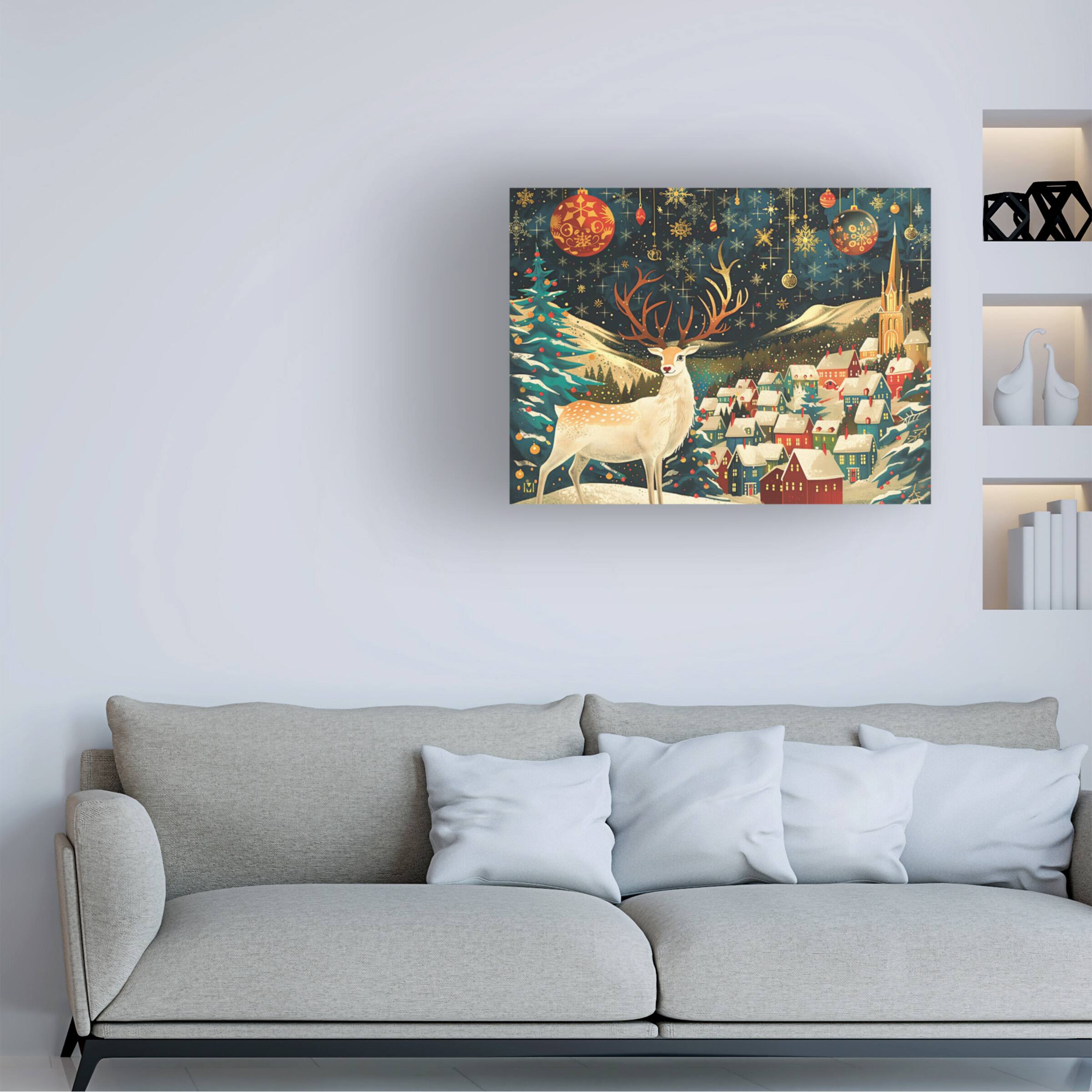 Angle. Trademark Fine Art - Michael David Ward Christmas Village Canvas Art - 14x19 - Multicolor.