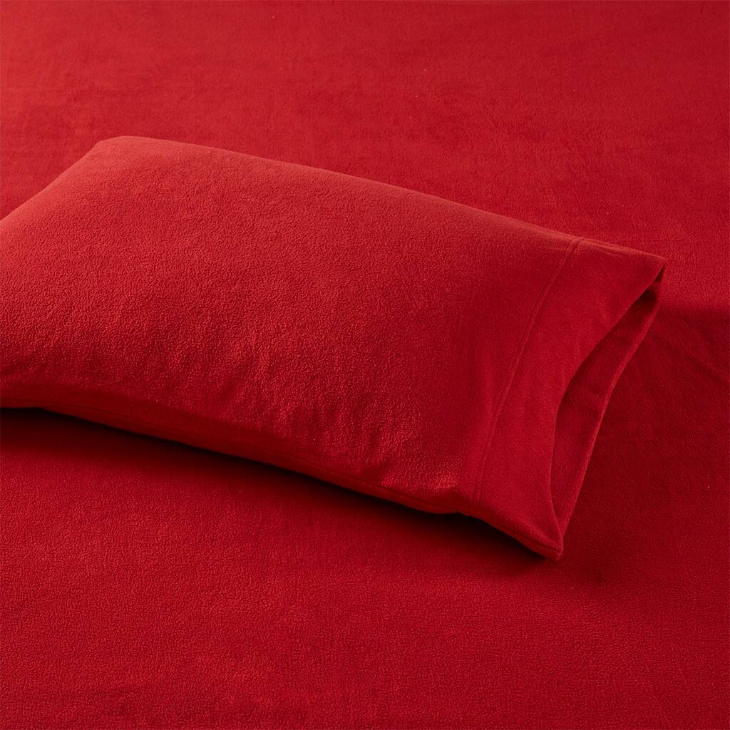 Alt View 2. Gracie Mills - Gracie Mills Lenora Microfleece Cozy Sheet Set - Red.