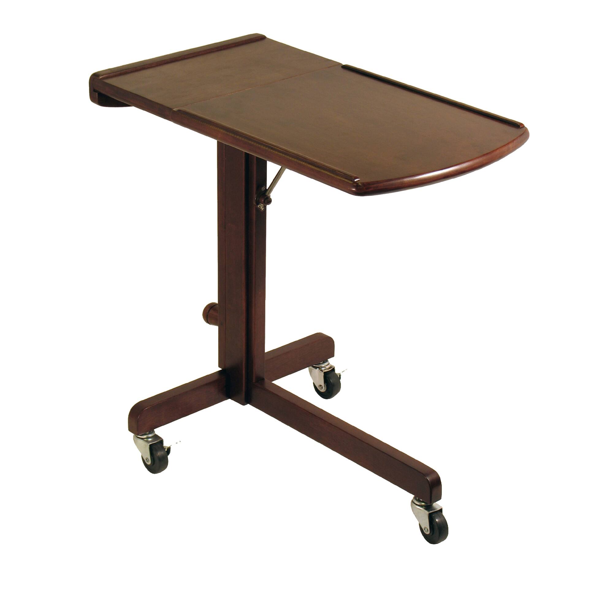 Winsome Wood Olson Mobile Table, Height and Angle Adjustable Walnut ...