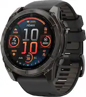 Garmin - fēnix 8 AMOLED Sapphire GPS Smartwatch 51mm Fiber-reinforced polymer - Carbon Gray DLC Titanium - Front_Zoom