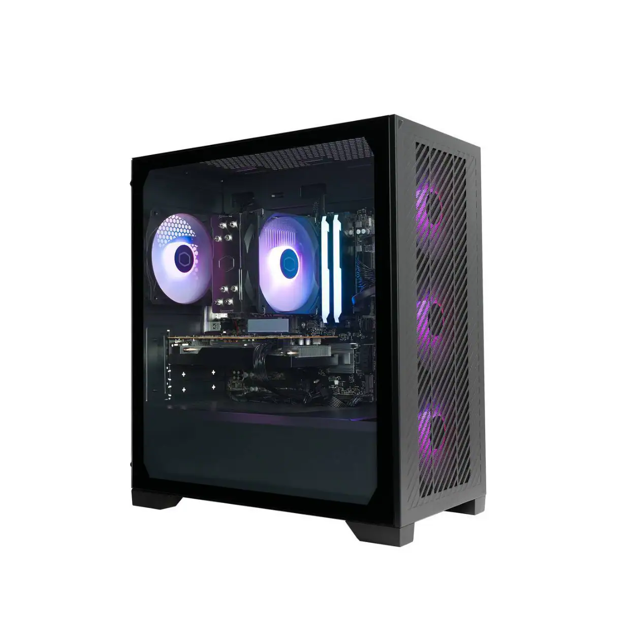 Front. Cooler Master - Cooler Master BLACK R7 5700GT/32GB/1TB/ GTX 4060 8GB Card Gaming Desktop.