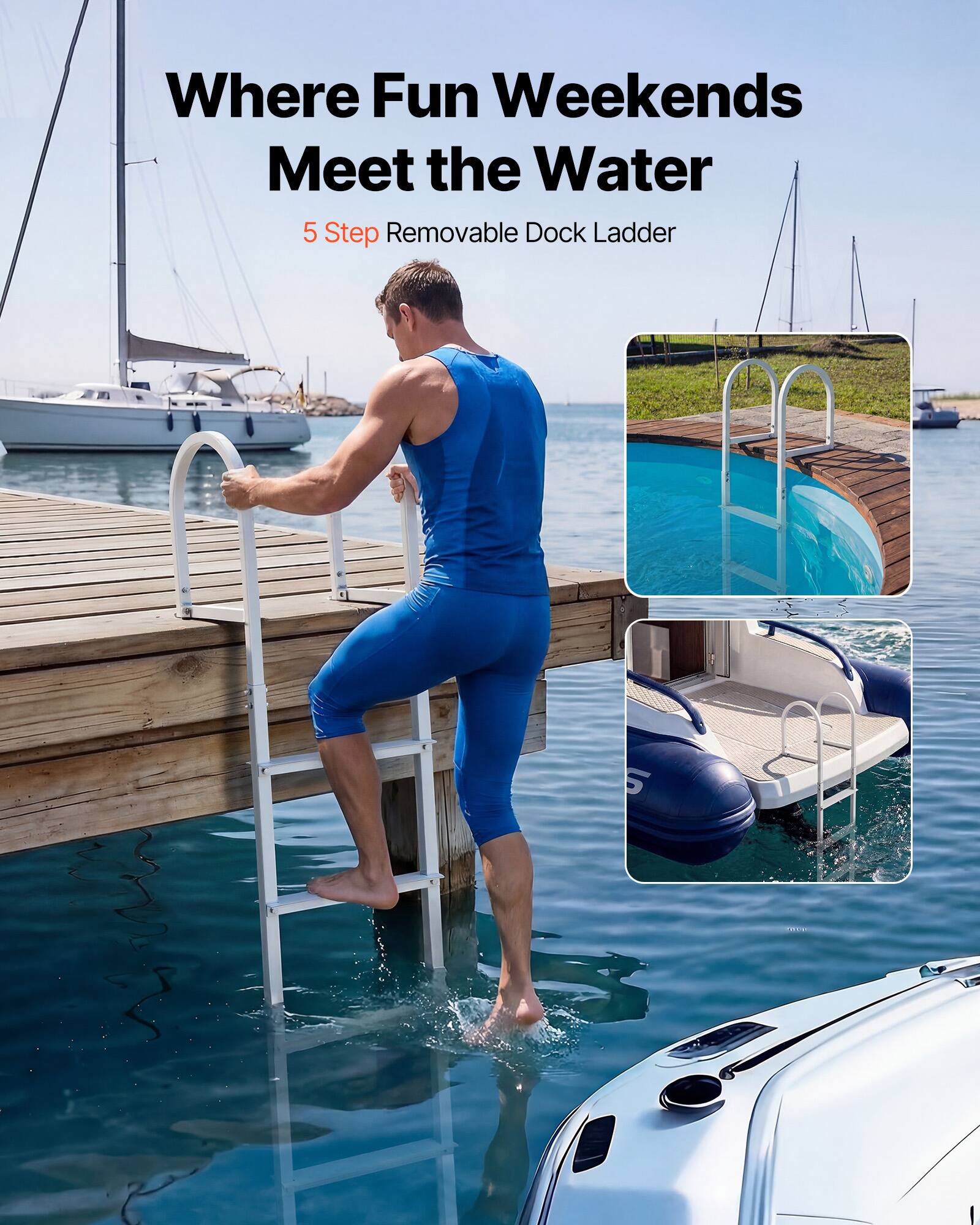 Where Fun Weekends Meet the Water  
5 Step Removable Dock Ladder