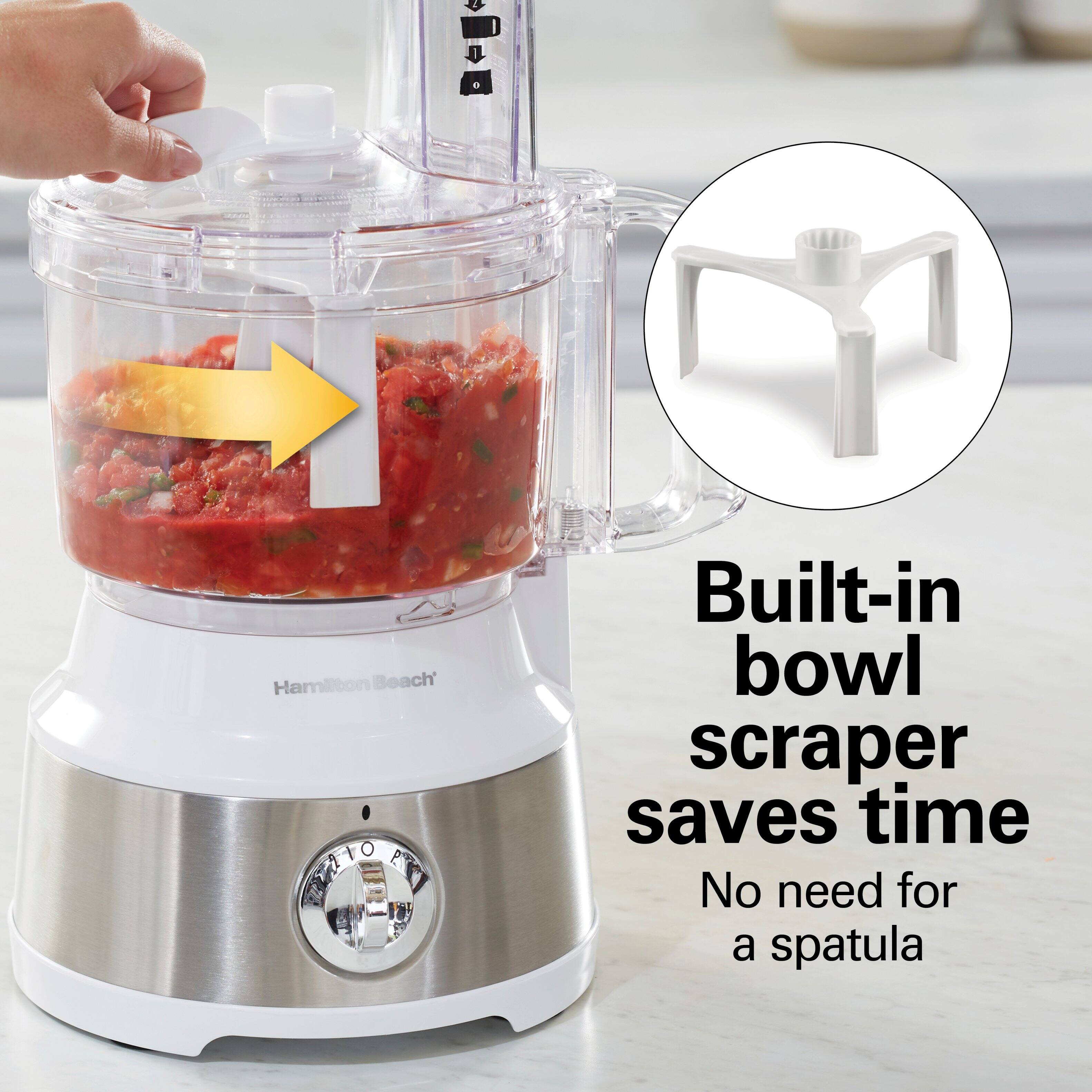 Hamilton Beach' TEDTO

Built-in bowl scraper saves time
No need for a spatula