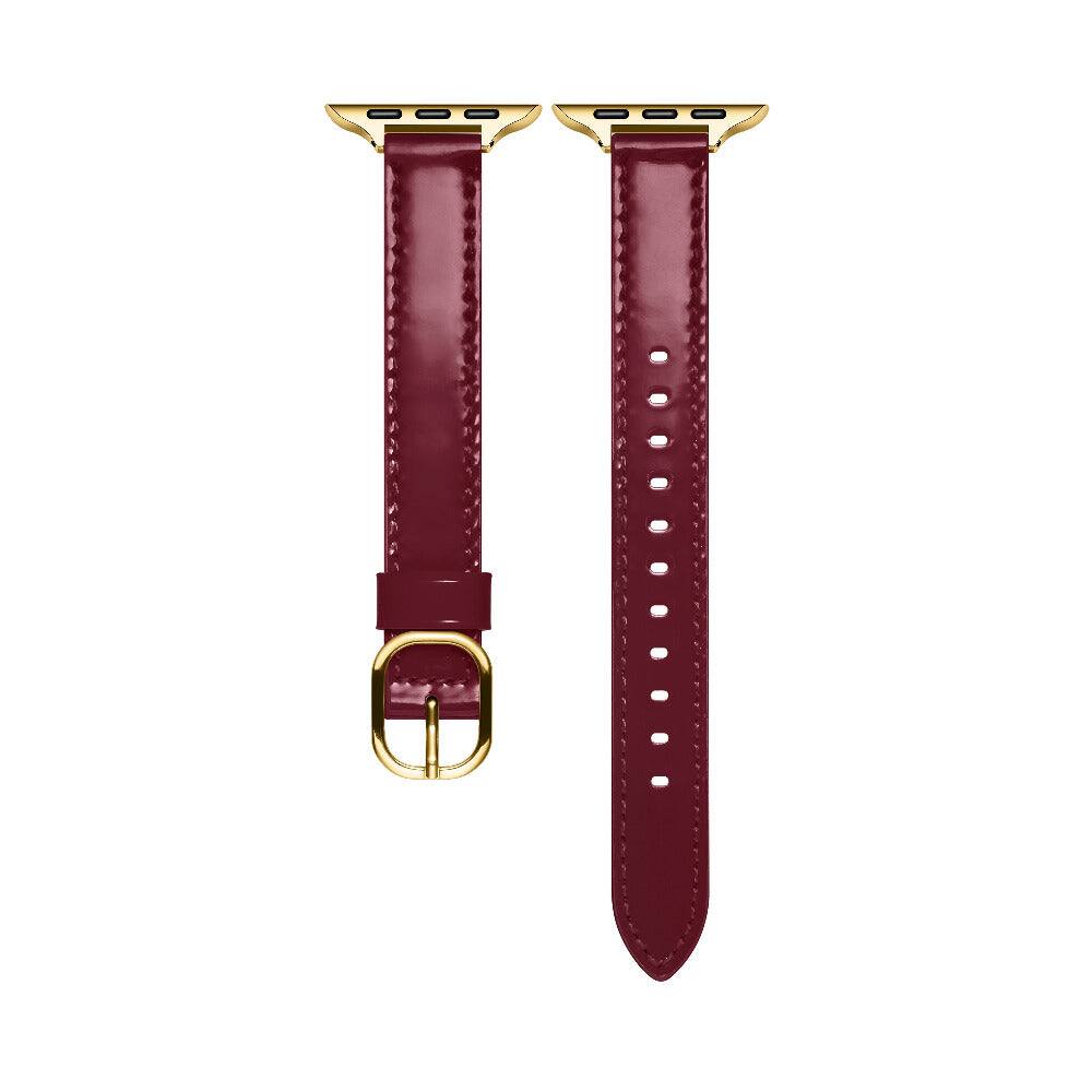 Left. Posh Tech - Carmen Patent Leather Band for Apple Watch - Cherry Lacquer.