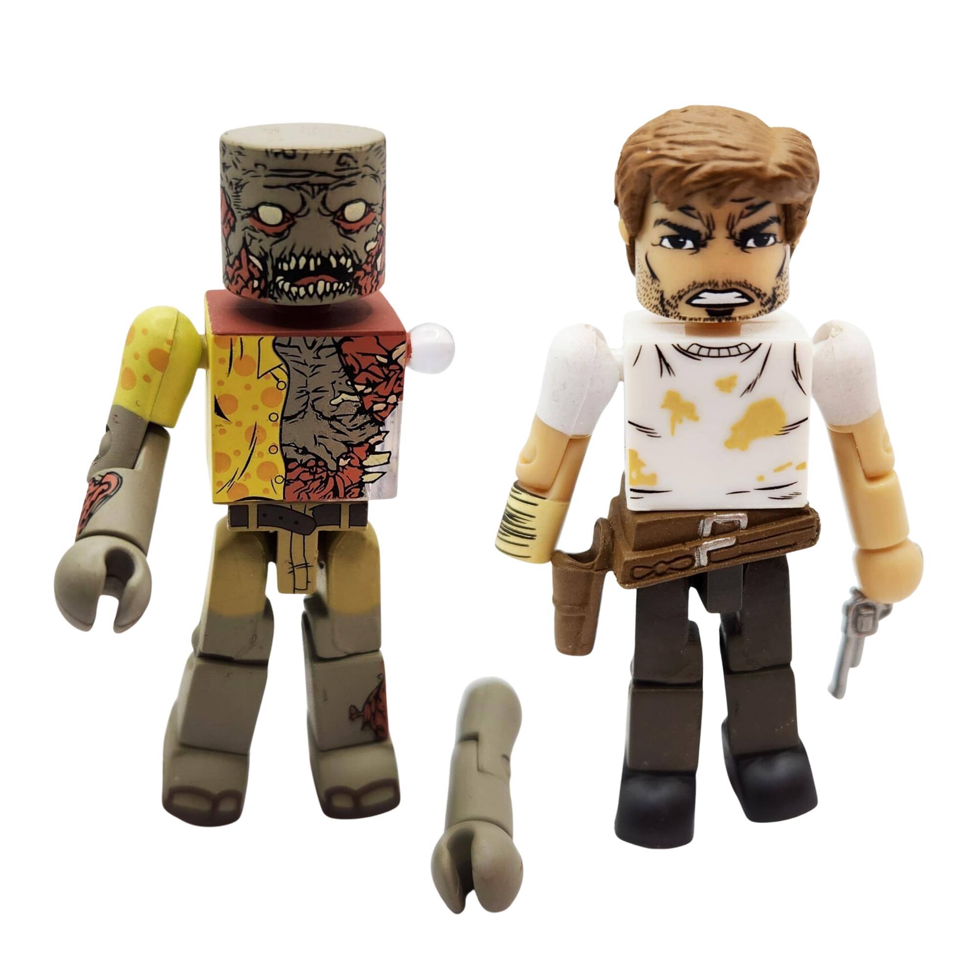 Front. Diamond Comic - The Walking Dead Exclusive Minimates 2 Pack - Rick Grimes & Walker - Multi-Colored.