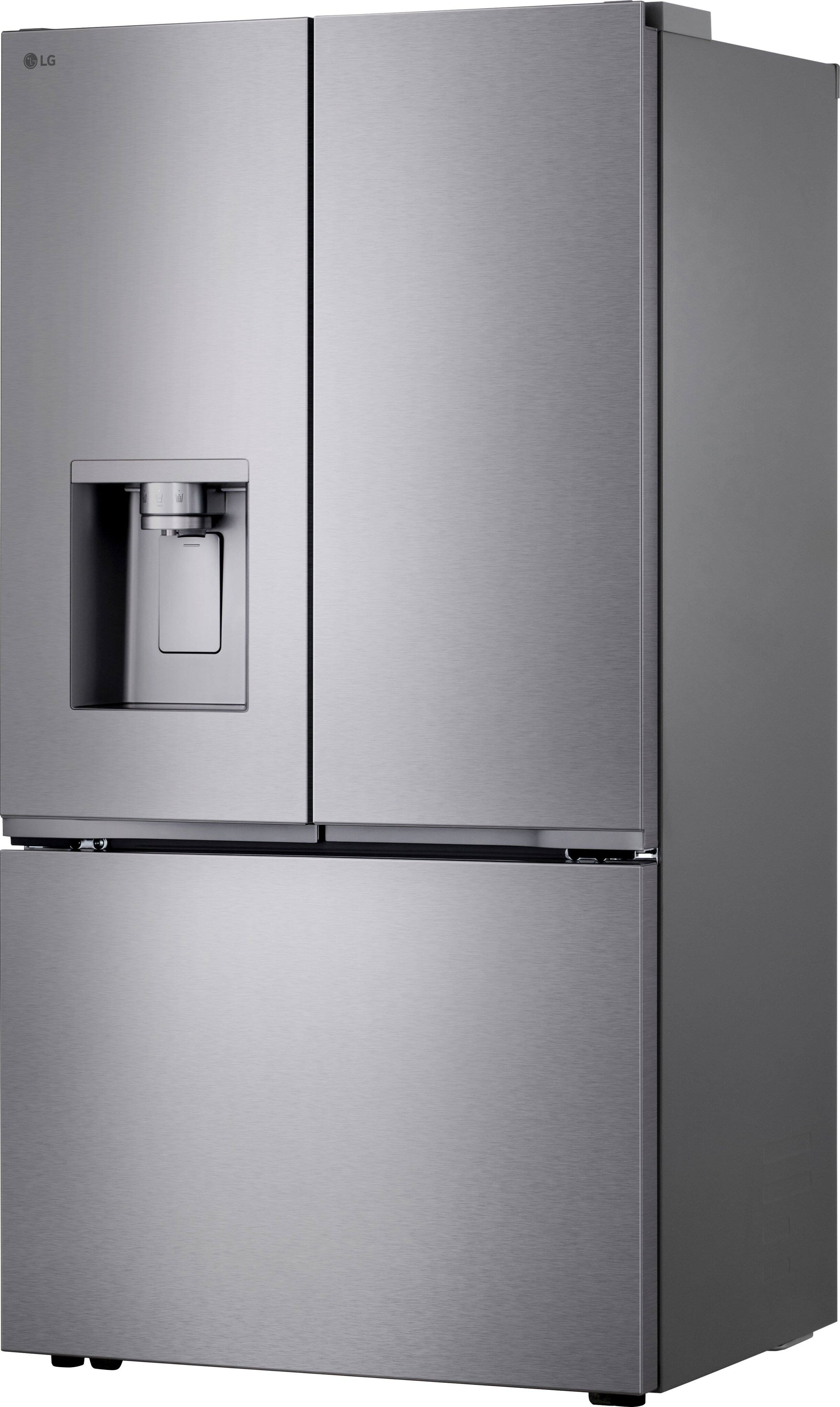 Alt View 4. LG - Counter-Depth MAX 23.7 Cu. Ft. 3-Door Smart French Door Refrigerator with Zero Clearance Hinge System - PrintProof Stainless Steel Look.