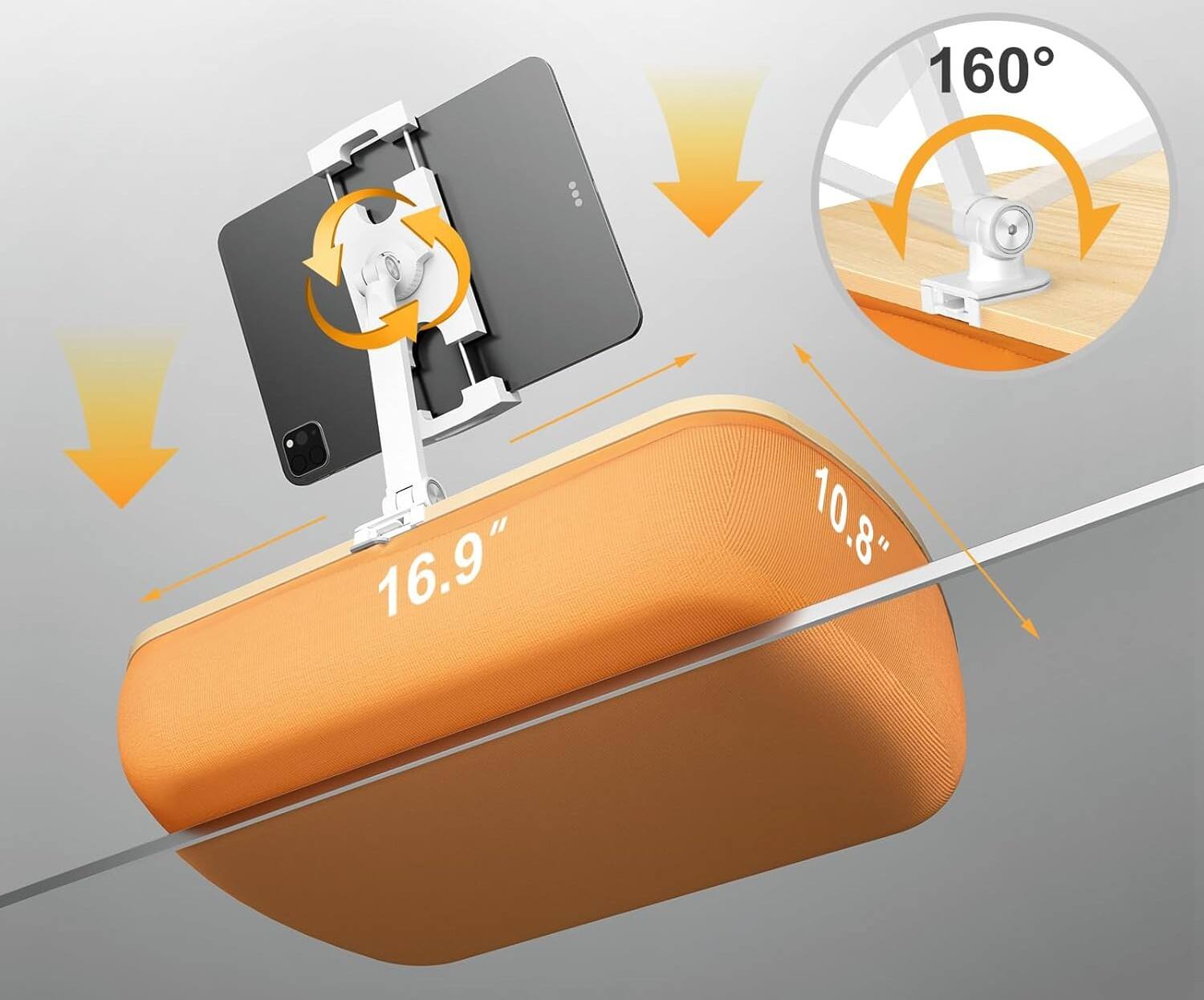 16.9"  
10.8"  
160°