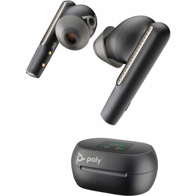 HP - Poly Voyager Free 60+ UC M Carbon Earbuds - Black