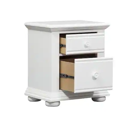 Front. Liberty Furniture Industries - Summer House 2 Drawer Night Stand in Oyster White - White.