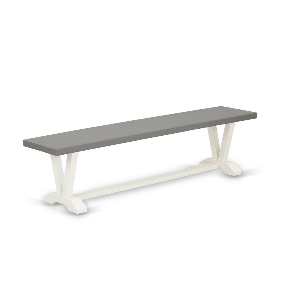 Left. East West Furniture - East West Furniture V-Style Dining Table Bench with Wooden Seat - Brown.