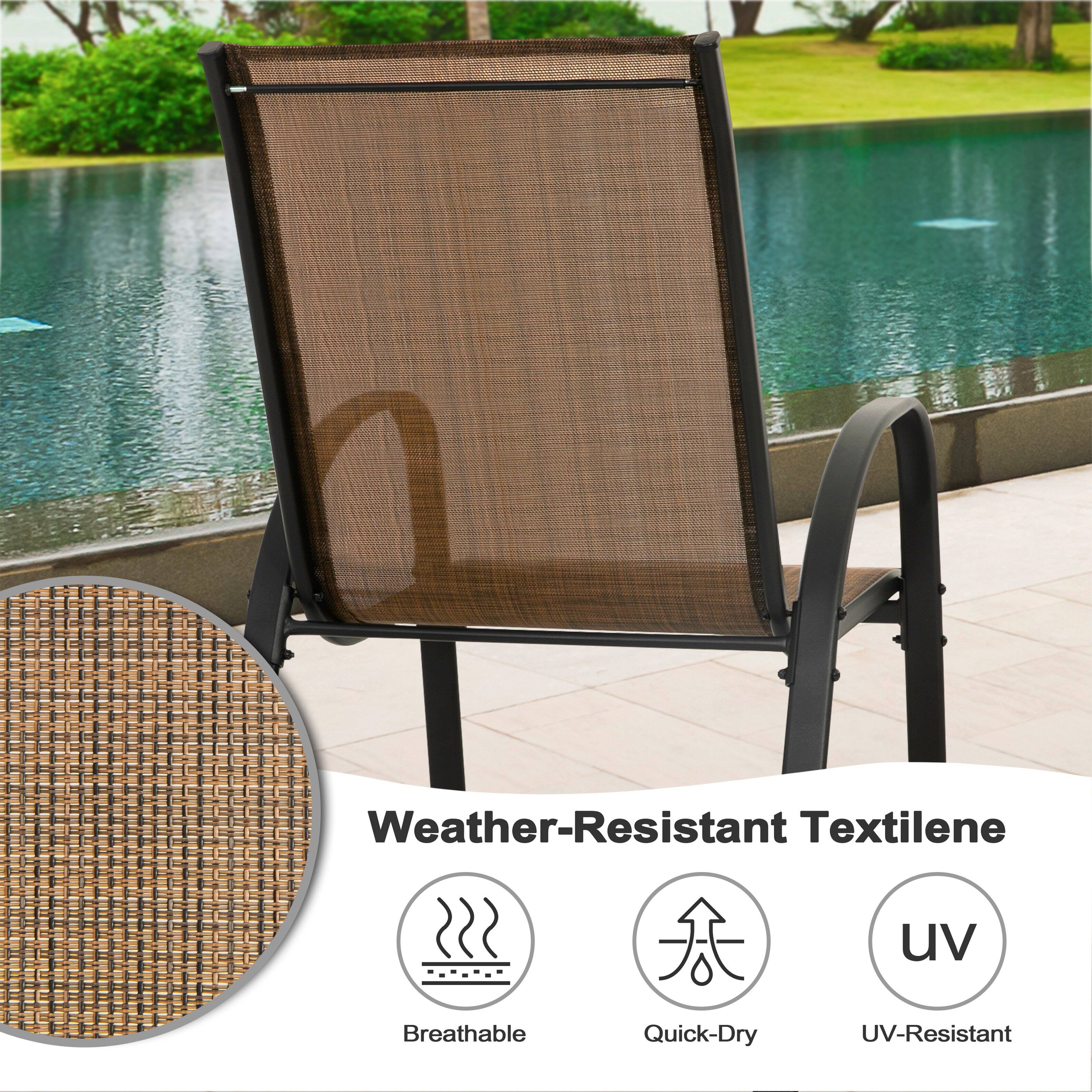 Weather-Resistant Textilene  
Breathable  
Quick-Dry  
UV-Resistant