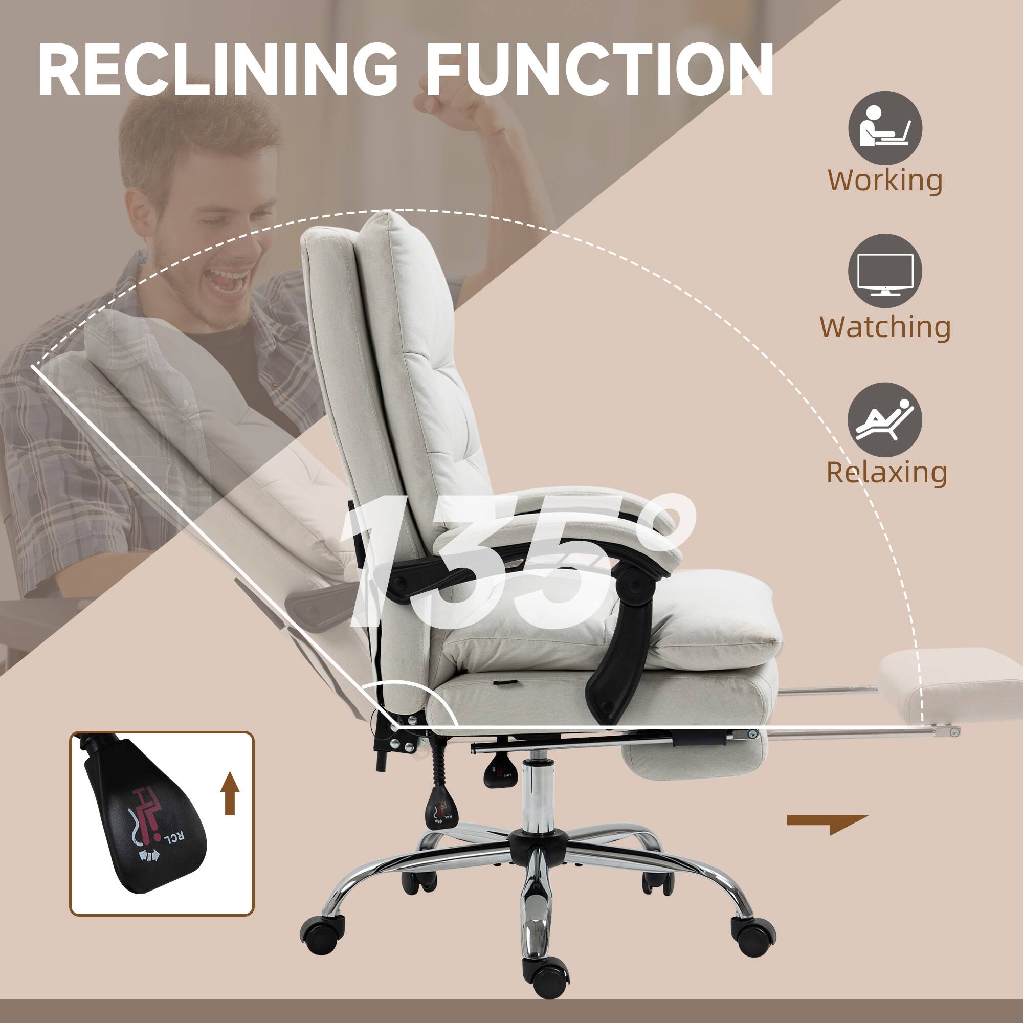 RECLINING FUNCTION

Working
Watching
Relaxing

135° RCL
