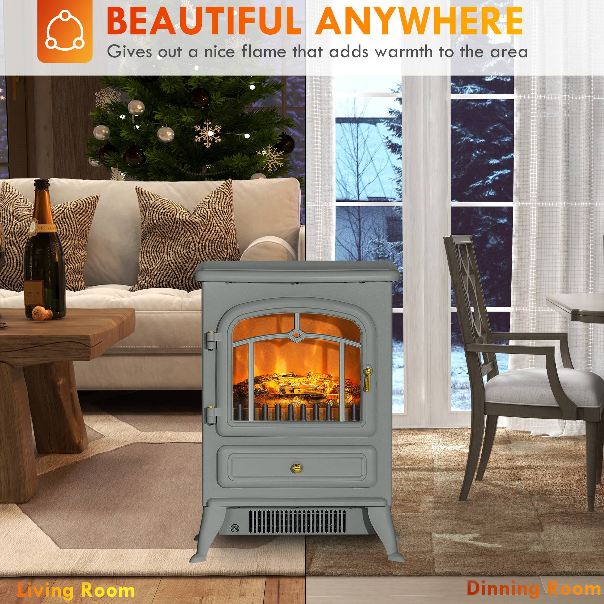 BEAUTIFUL ANYWHERE  
Gives out a nice flame that adds warmth to the area  

Living Room  
Dining Room